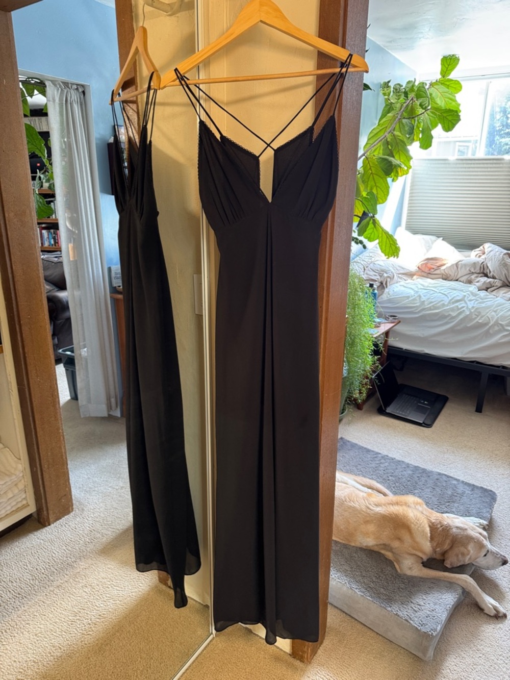 🖤 Women’s Forever 21 Sheer Black Strappy Maxi Dress with Slit 🖤 - Picture 6 of 13